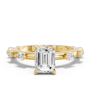 Image for Emerald Classic Basket Ring with Floating Station band