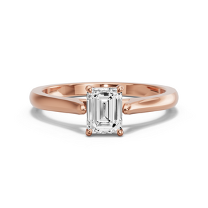 Image for Emerald Classic Basket Ring with Knife Edge Cathedral band