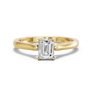 Image for Emerald Classic Basket Ring with Knife Edge Cathedral band