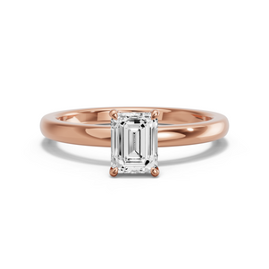 Image for Emerald Classic Basket Ring with Solitaire band