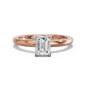 Image for Emerald Classic Basket Ring with Solitaire band