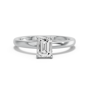 Image for Emerald Classic Basket Ring with Solitaire band