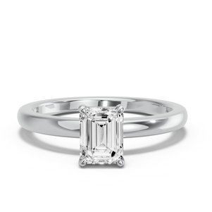 Image for Emerald Classic Basket Ring with Solitaire band