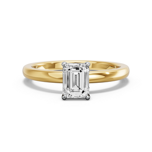 Image for Emerald Classic Basket Ring with Solitaire band