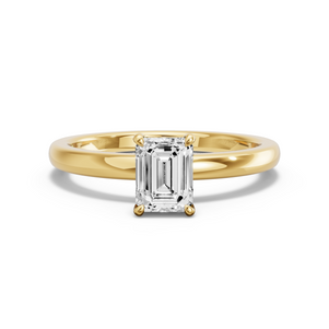 Image for Emerald Classic Basket Ring with Solitaire band
