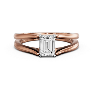 Image for Emerald Classic Basket Ring with Split Ring Solitaire band