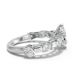Image for Marquise Classic Basket Ring with Alternating Baguette band