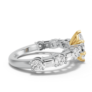 Image for Marquise Classic Basket Ring with Alternating Baguette band
