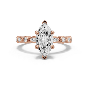 Image for Marquise Classic Basket Ring with Alternating Marquise band in 14K Rose Gold