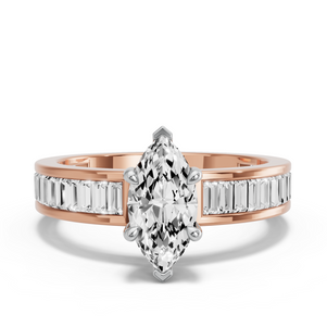 Image for Marquise Classic Basket Ring with Baguette Channel band