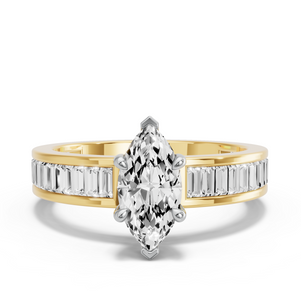 Image for Marquise Classic Basket Ring with Baguette Channel band