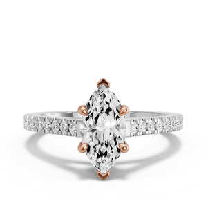 Image for Marquise Classic Basket Ring with Cathedral Pave band
