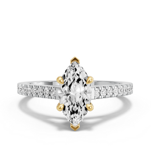 Image for Marquise Classic Basket Ring with Cathedral Pave band