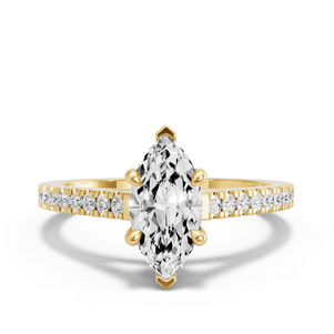 Image for Marquise Classic Basket Ring with Cathedral Pave band