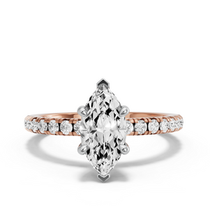 Image for Marquise Classic Basket Ring with French Pave band