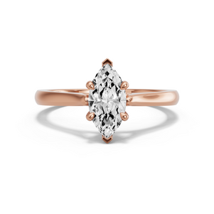 Image for Marquise Classic Basket Ring with Knife Edge Cathedral band in 18K Rose Gold