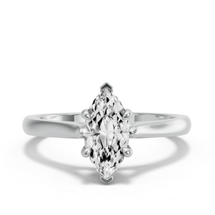 Image for Marquise Classic Basket Ring with Knife Edge Cathedral band
