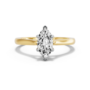 Image for Marquise Classic Basket Ring with Knife Edge Cathedral band