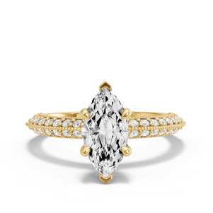 Image for Marquise Classic Basket Ring with Knife Edge Pave band