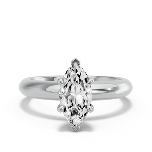Image for Marquise Classic Basket Ring with Knife Edge Solitaire band