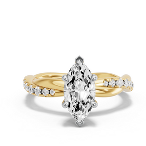 Image for Marquise Classic Basket Ring with Rope Pave band