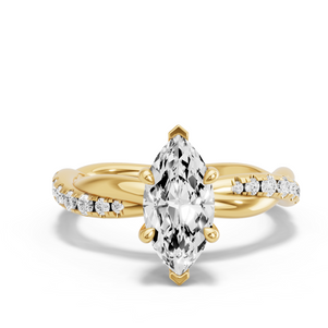 Image for Marquise Classic Basket Ring with Rope Pave band