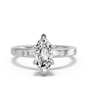 Image for Marquise Classic Basket Ring with Sleek Accent band