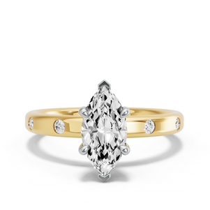 Image for Marquise Classic Basket Ring with Sleek Accent band