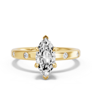 Image for Marquise Classic Basket Ring with Sleek Accent band