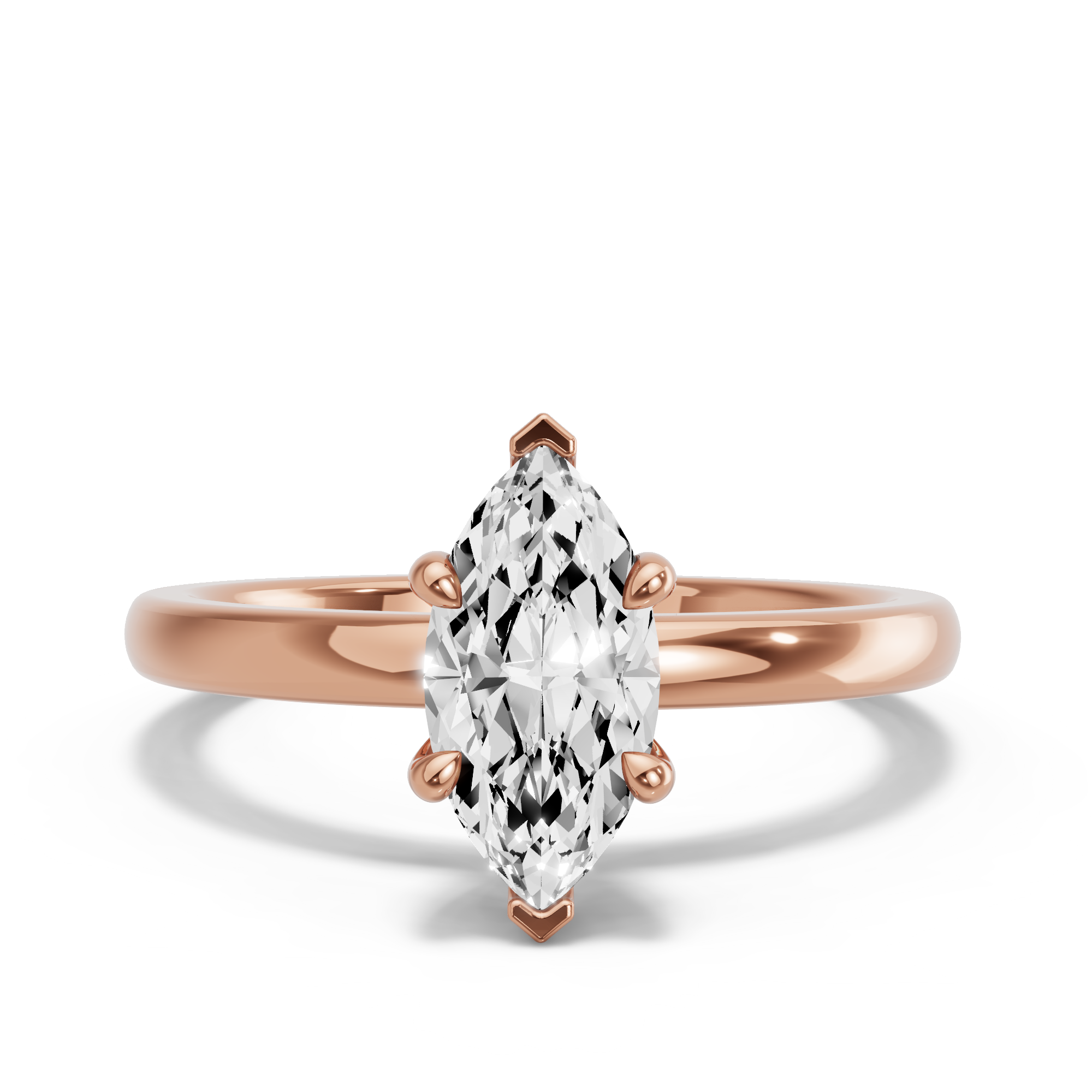 Image for Marquise Classic Basket Ring with Solitaire band
