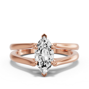 Image for Marquise Classic Basket Ring with Split Ring Solitaire band