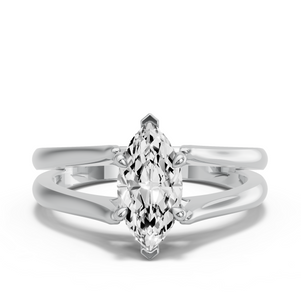 Image for Marquise Classic Basket Ring with Split Ring Solitaire band
