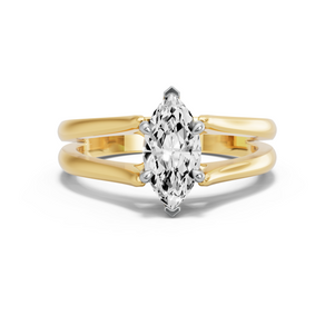 Image for Marquise Classic Basket Ring with Split Ring Solitaire band