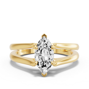 Image for Marquise Classic Basket Ring with Split Ring Solitaire band