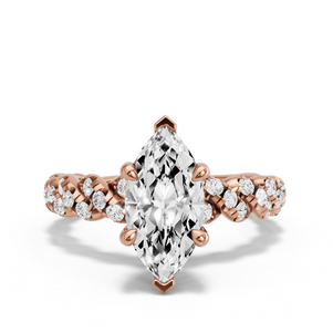 Image for Marquise Classic Basket Ring with Twist Pave band