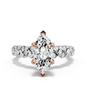 Image for Marquise Classic Basket Ring with Twist Pave band