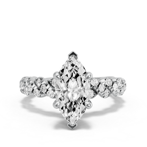 Image for Marquise Classic Basket Ring with Twist Pave band