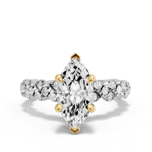 Image for Marquise Classic Basket Ring with Twist Pave band