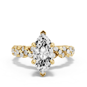 Image for Marquise Classic Basket Ring with Twist Pave band