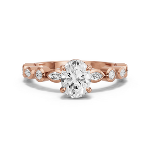 Image for Oval Classic Basket Ring with Alternating Marquise band