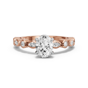 Image for Oval Classic Basket Ring with Alternating Marquise band