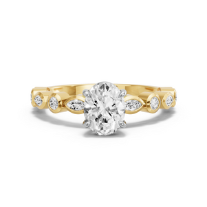 Image for Oval Classic Basket Ring with Alternating Marquise band