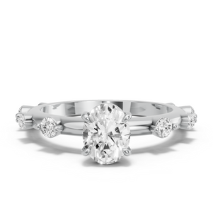 Image for Oval Classic Basket Ring with Floating Station band