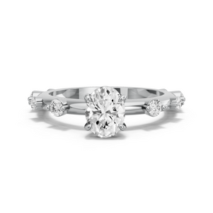 Image for Oval Classic Basket Ring with Floating Station band