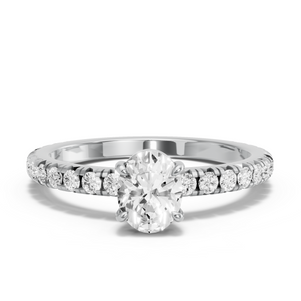 Image for Oval Classic Basket Ring with French Pave band