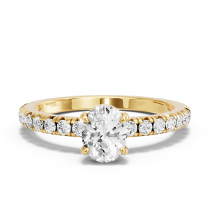 Image for Oval Classic Basket Ring with French Pave band