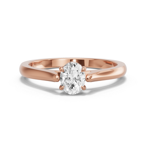 Image for Oval Classic Basket Ring with Knife Edge Cathedral band