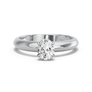 Image for Oval Classic Basket Ring with Knife Edge Solitaire band