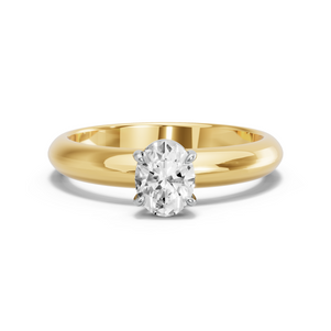 Image for Oval Classic Basket Ring with Knife Edge Solitaire band