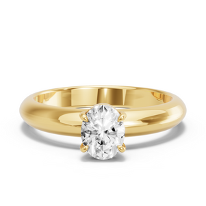Image for Oval Classic Basket Ring with Knife Edge Solitaire band